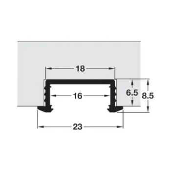 Hafele 833.72.983 | Aluminium Profile for Loox5 1190 LED Strip | Opal Cover | 2.5m