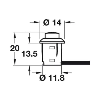 Hafele 833.89.107 | Loox LED Push Switch | 14mm | Grey 2 HAFELE 83389107 Hafele Loox LED Push Switch 14mm Grey 2