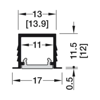 Hafele 833.95.722 | Aluminium Profile for Loox5 1103 LED Strip | Silver | 3m