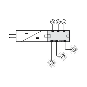 HAFELE 83395829 Hafele Loox5 6-Way Distributor with Switching Function for use with Loox5 12V and 24V Drivers and Lights - 24V 120W 2