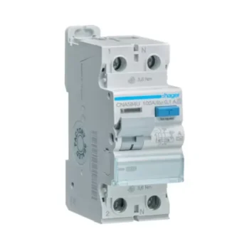 Hager CNA584U RCCB 1P+N 100A 100mA A Class