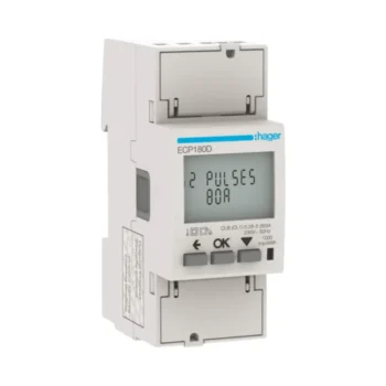 Hager ECP180D Hager 1 Phase kWhmeter Direct 80A 2M S0 MID