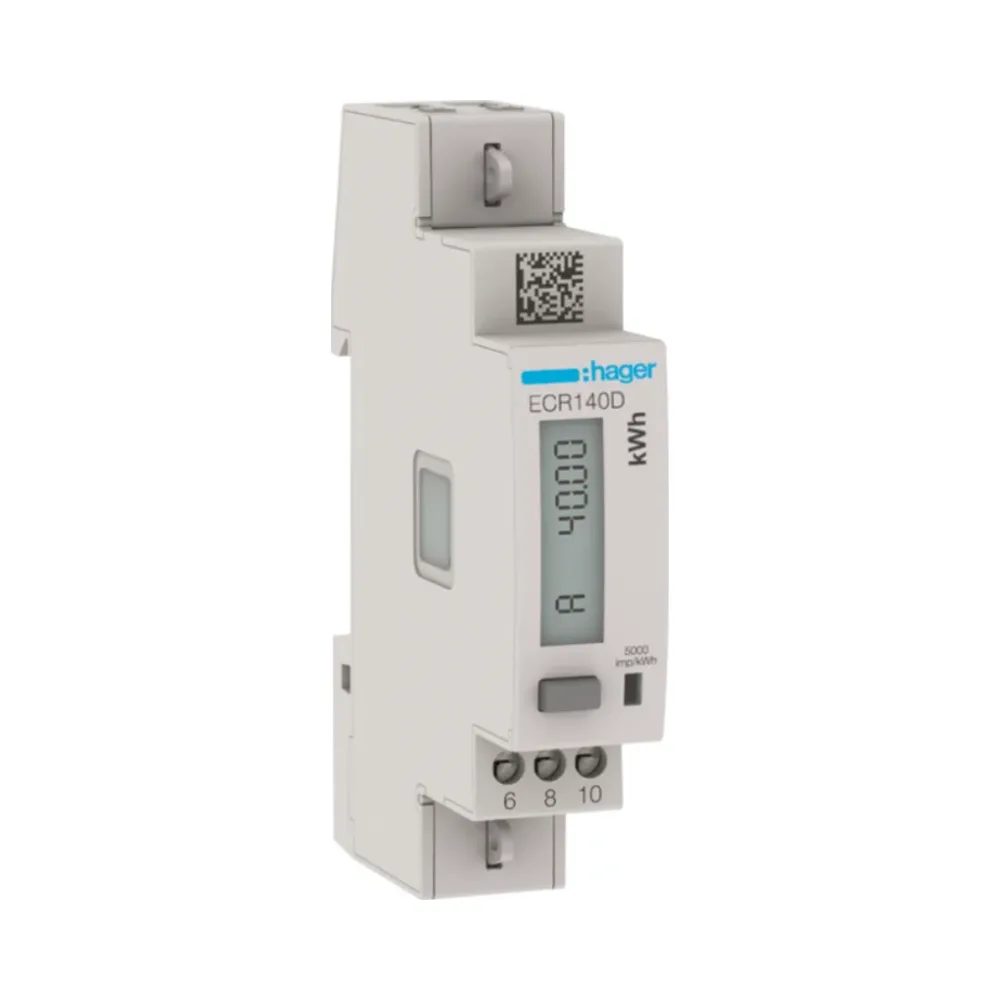 Hager ECR140D 1 Phase kWh Meter Direct 40A 1M MODBUS MID 1 Hager ECR140D Hager 1 Phase kWhmeter Direct 40A 1M MODBUS MID