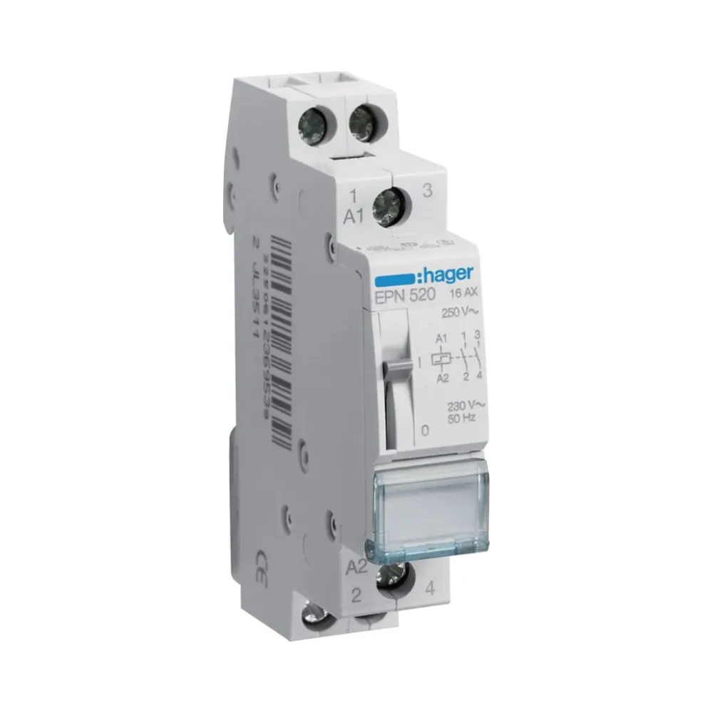 Hager EPN520 1 Module 230V Latching Relay 2NO 1 Hager EPN520 1 Module 230V Latching Relay 2NO