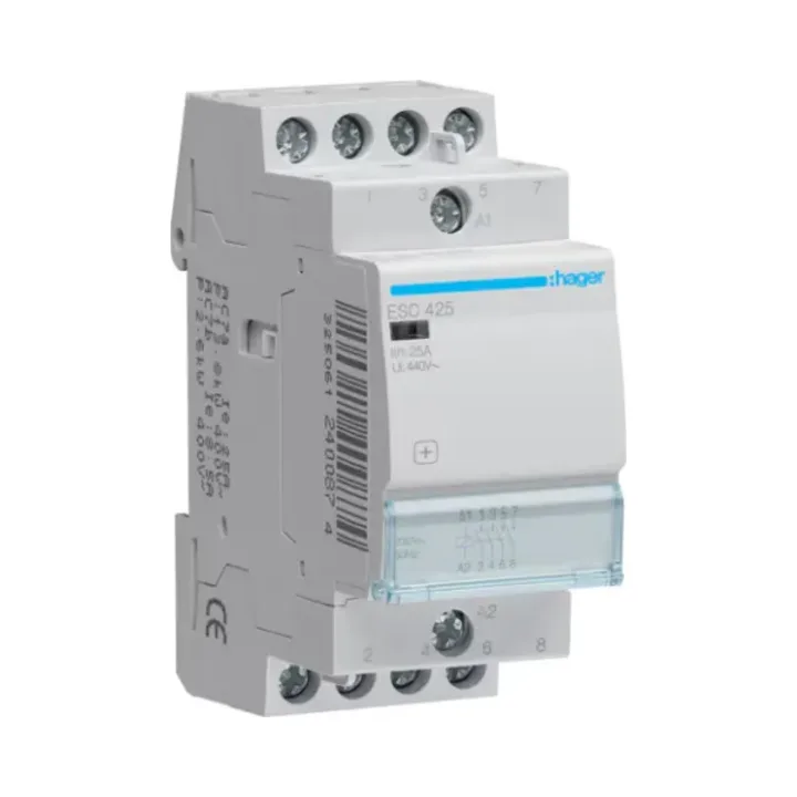 Hager ESC425 – Contactor 25A 4NO 230V 50Hz