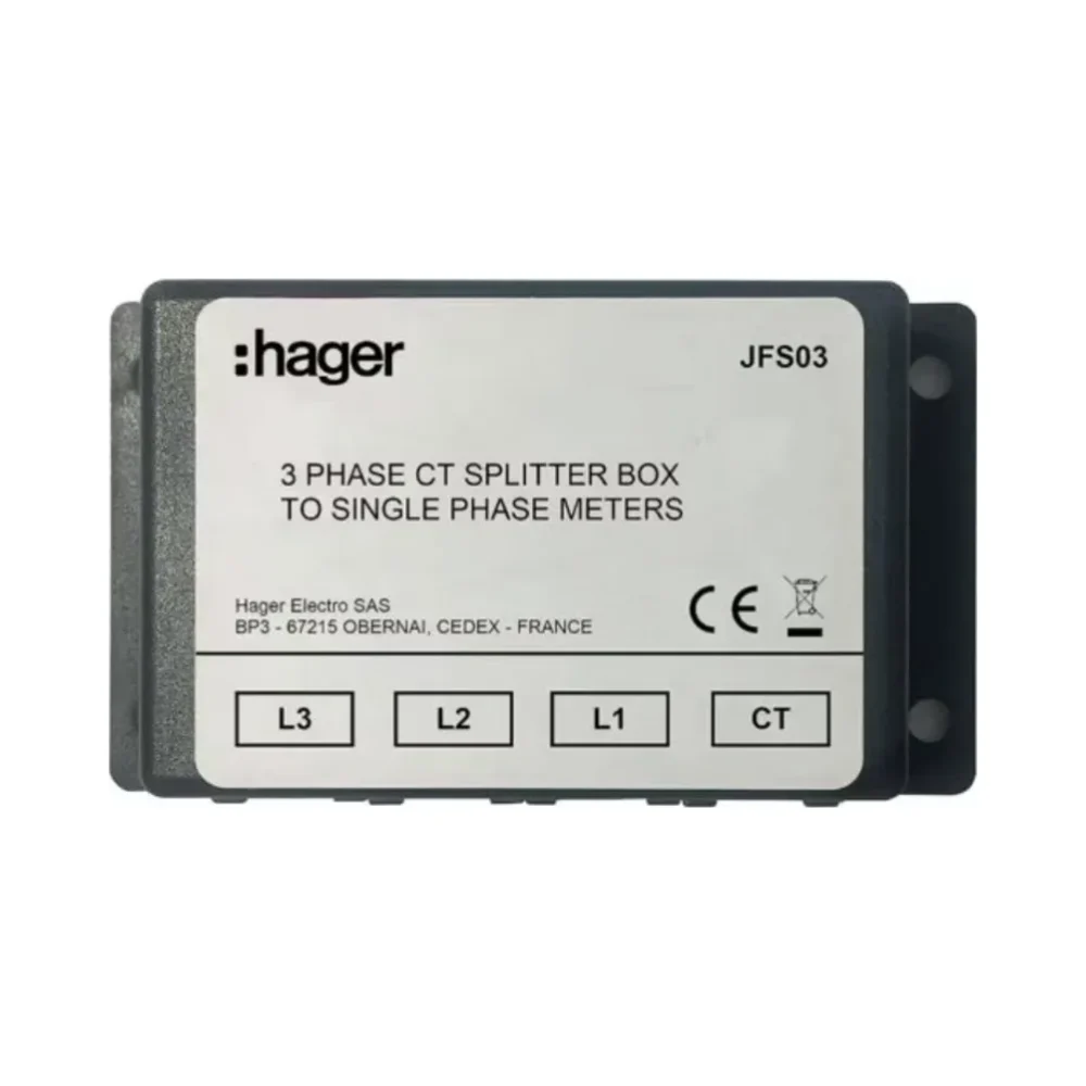 Hager JFS03 3-Phase Current Transformer Splitter Box 1 Hager JFS03 Hager 3-Phase Current Transformer Splitter Box