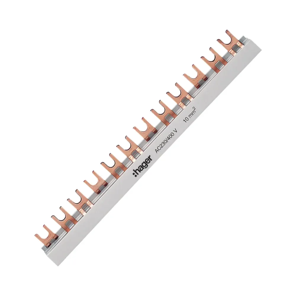 Hager KDN363B Insulated Busbar 3P 63A Fork 10mm² 57M 1 Hager KDN363B Insulated Busbar 3P 63A Fork 10mm² 57M