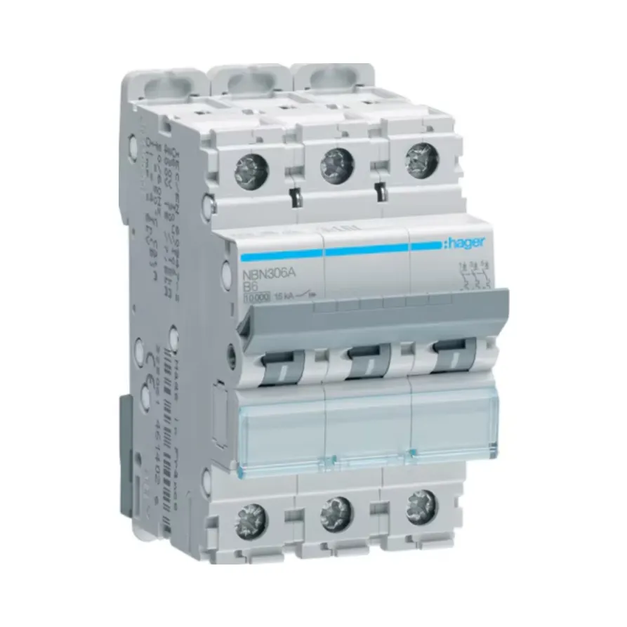 Hager NBN316A 3 Pole MCB Type B 16A 10kA 1 Hager NBN316A 3 Pole MCB Type B 16A 10kA