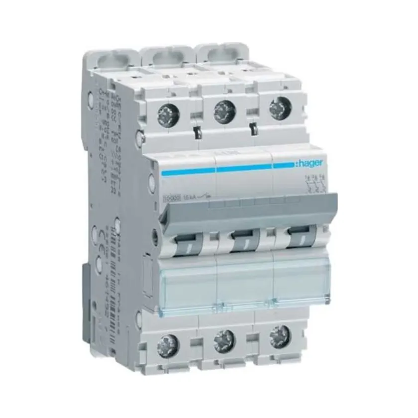 Hager NDN332A 3 Pole MCB Curve D 32A 10kA 1 Hager NDN332A 3 Pole MCB Curve D 32A 10kA