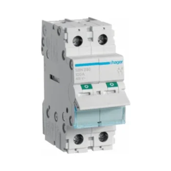 Hager SBN290 100A Double Pole Isolator