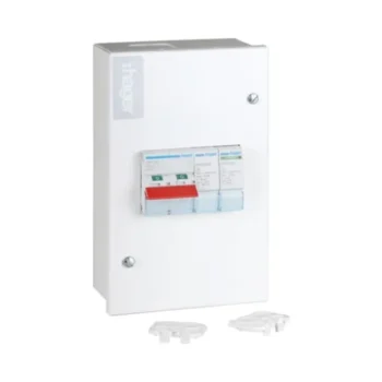 Hager VA4T2SDSPD Type 2 Surge Protection Metal Enclosure with 100A Main Switch