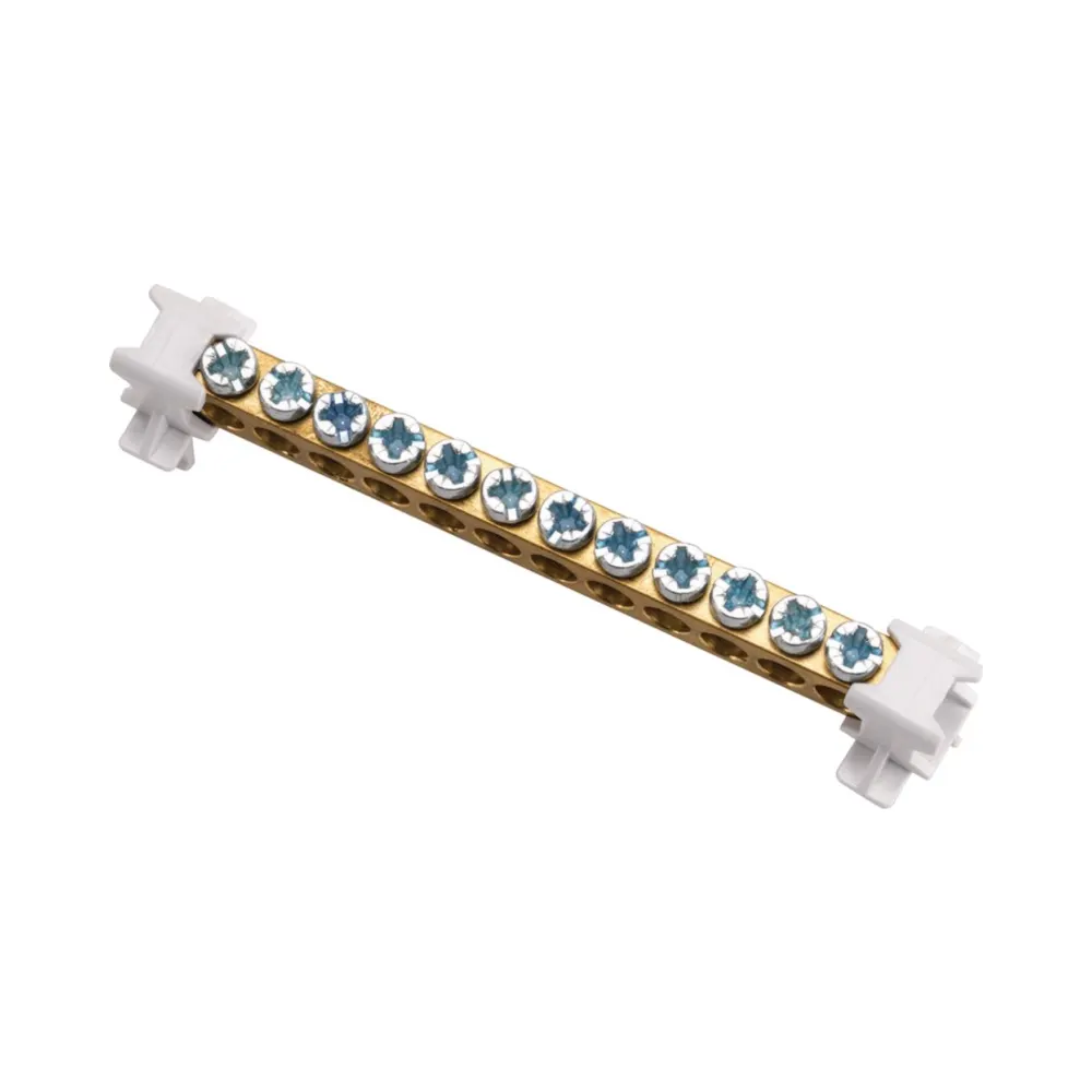 Hager | VAT10 | Terminal Bar 10 Way with Two Support Clips 1 Hager VAT10 10 Way Terminal Bar