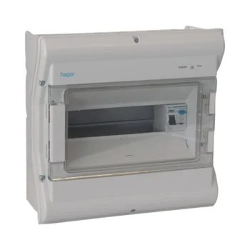 Hager VW310G 10 Way 100A IP55 RCCB Consumer Unit