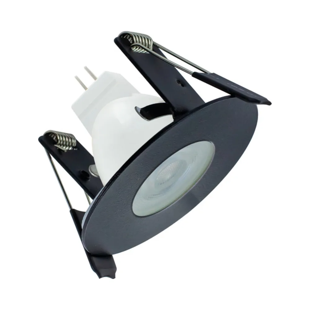 Integral LED Evofire Mini Fire Rated Downlight - MR11 12V GU4/MR11 240V GU10 - Black 1 Integral ILDLFR45D040 Integral LED Evofire Mini Fire Rated Downlight - MR11 12V GU4/MR11 240V GU10 - Black 1