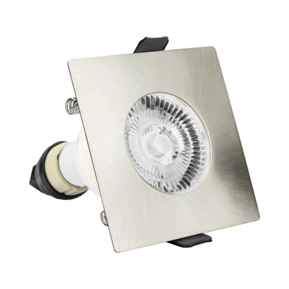 Integral ILDLFR70D008 Evofire Fire Rated IP65 Satin Nickel LED GU10 Square Downlight 1 Integral ILDLFR70D008 Evofire Fire Rated IP65 Satin Nickel LED GU10 Square Downlight