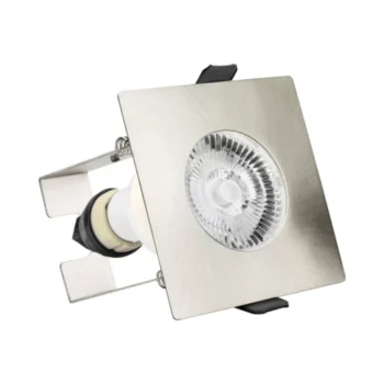 Integral ILDLFR70D010 Evofire Fire Rated IP65 Satin Nickel LED GU10 Square Downlight