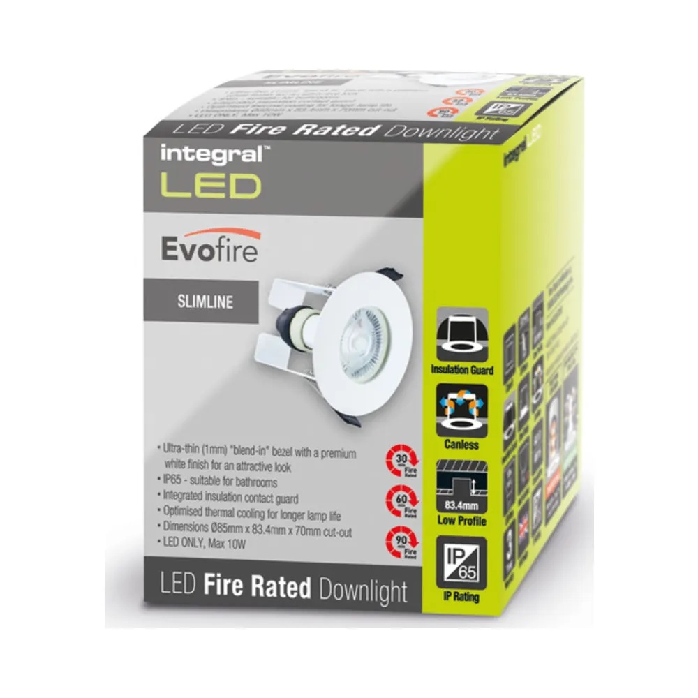 Integral ILDLFR70D012 Evofire Fire Rated IP65 White Downlight - No GU10 Holder 5 Integral ILDLFR70D012 Evofire Fire Rated IP65 White Downlight - No GU10 Holder 5