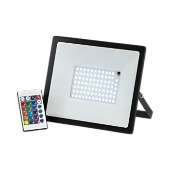 Knightsbridge FLG20RGB Black 20W IP65 RGB LED Floodlight – compact outdoor light with vibrant RGB beam and durable construction.