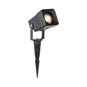 Knightsbridge GUSPIKES 230V IP65 GU10 Square Spike Light - Black