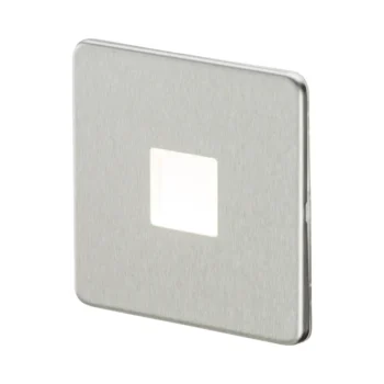 Knightsbridge SFPLBC Knightsbridge Screwless 230V LED Plinth Light - Brushed Chrome