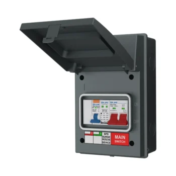 Live Electrical AGU5-SR/G IP65 Metal SPD 2 Way Garage/EV Unit with B40A RCBO - Grey