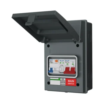 Live Electrical AGU5-SRTC/G IP65 Metal EV Consumer Unit with C40A DP RCBO - Grey