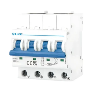 Live Electrical DCM425C 4 Pole C Curve 6kA 25A 1000V DC MCB