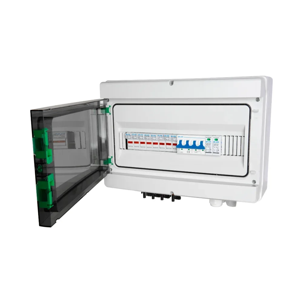 Live Electrical ENC18-PV4/1 18 Way (8 Fuses) Solar Consumer Unit DC 1000V 4 Input 1 Output 1 Live Electrical ENC18-PV4/1 18 Way (8 Fuses) Solar Consumer Unit DC 1000V 4 Input 1 Output