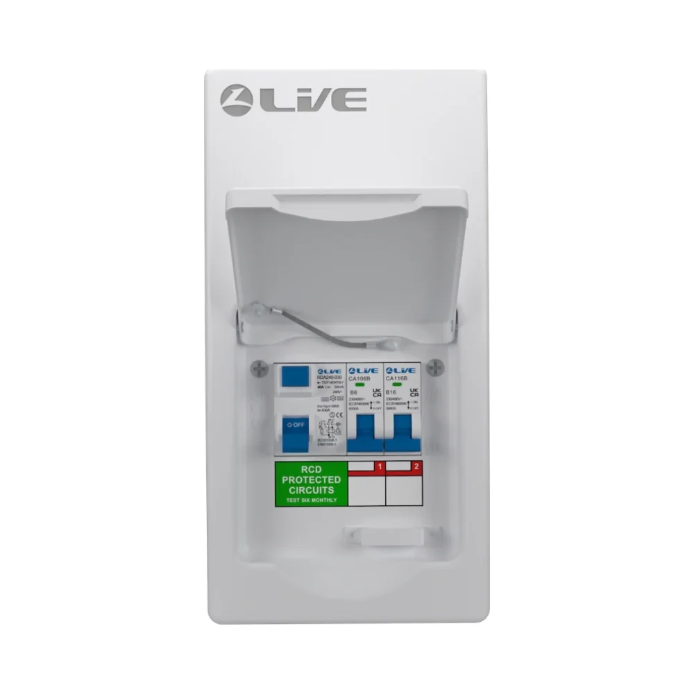 Live Electrical LSGU40616 Garage 40A RCD Consumer Unit with 6A&16A MCBs 2 Live Electrical LSGU40616 Live Electrical LSGU40616 Garage 40A RCD Consumer Unit with 6A&16A MCBs 2