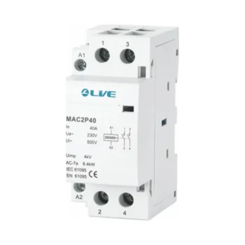 Live Electrical MAC2P63 Live Electrical MAC2P63 63A Modular AC Contractor 2 Pole NO 1