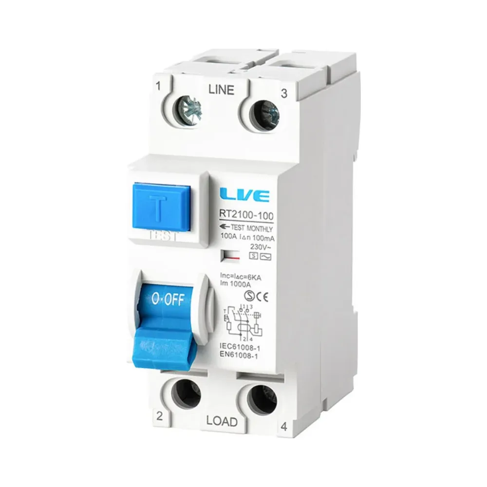 Live Electrical RT280-100 2 Pole Time Delay 100mA 80A RCD 1 Live Electrical RT280-100 Live Electrical 2 Pole Time Delay 100mA 80A RCD