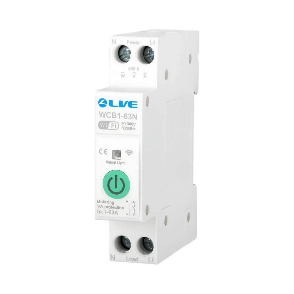 Live Electrical WCB1-63N Wi-Fi Smart Energy Switch with kWh Metering and Protection 1 Live Electrical WCB1-63N Wi-Fi Smart Energy Switch with kWh Metering and Protection