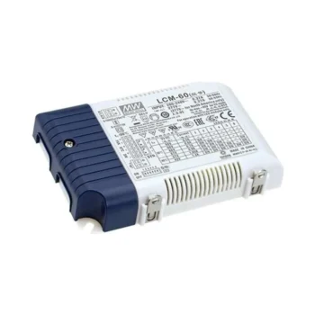 Mean Well LCM-60 60W LED Driver – 0–10V, PWM, Push Dim, Multi-Current DIP Switch, 12V AUX Output.