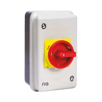 Niglon ISM804P Metal Clad 80A 4 Pole Rotary Isolator with IP54 Enclosure Heavy-duty electrical switch disconnector.