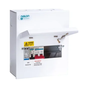 Niglon M3CU8SP 100A DP Main Switch SPD Consumer Unit, 4 Usable Ways, Ideal for RCBO Setup, BS7671:2018 Compliant, 18th Edition Consumer Unit.