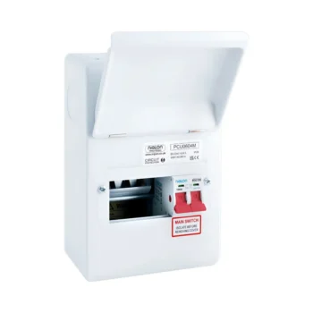 Niglon PCU0604M Protego 100A Twin Screw Main Switch 4Way Metal Consumer Unit