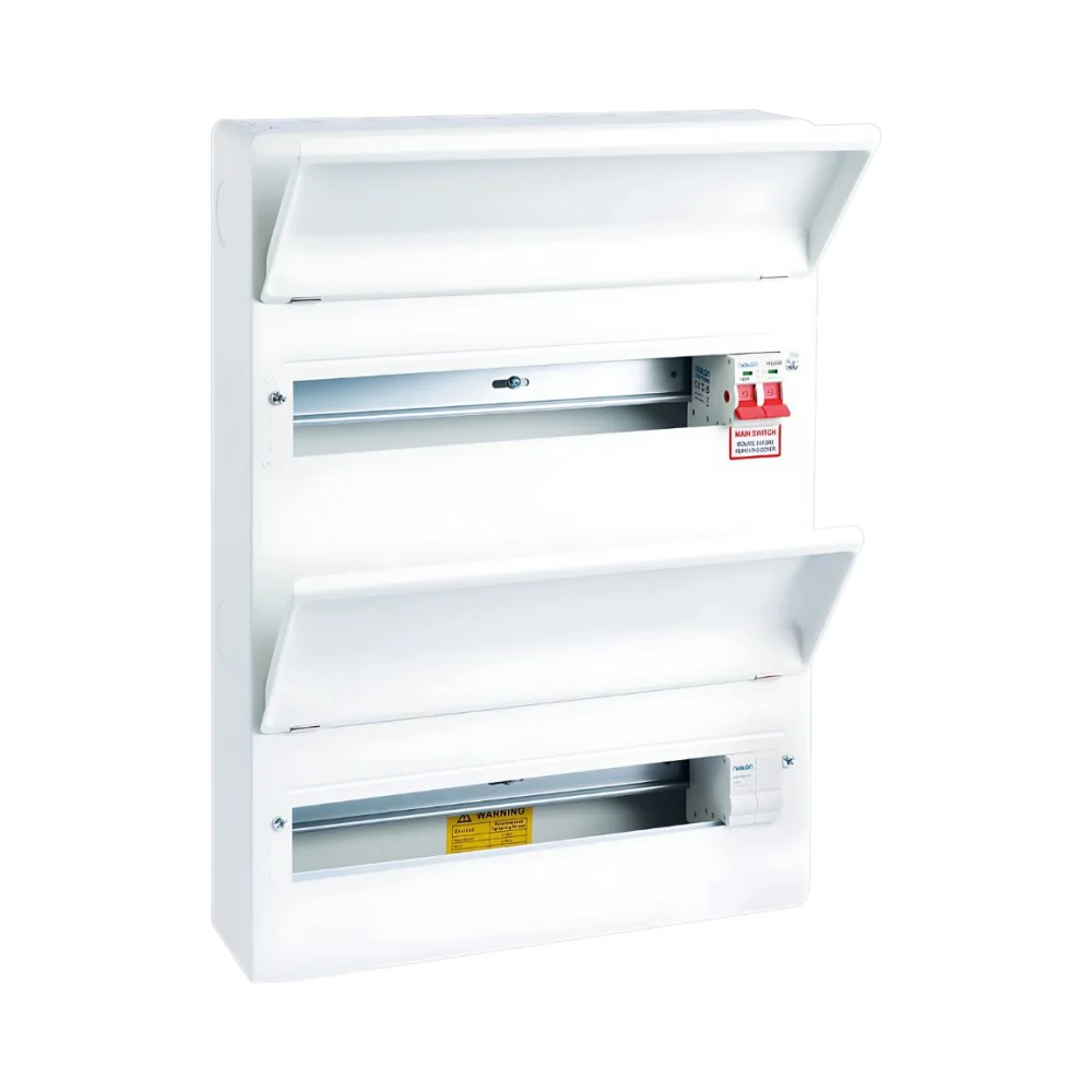 Niglon PCU3632M Protego 100A Twin Screw Main Switch 32 Way Dual Row Metal Consumer Unit 1 Niglon PCU3632M Protego 100A Twin Screw Main Switch 32 Way Dual Row Metal Consumer Unit