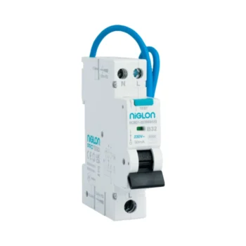 Niglon RCBO1-25/30SAX2 25A RCBO – Bi-Directional, Type A, Curve B, 30mA, Compact 18mm, 6kA Rated.
