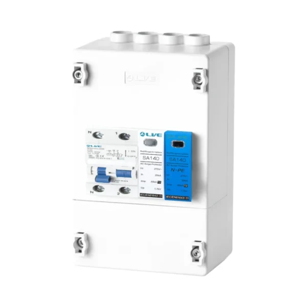 Double Pole 32A C Curve RCBO With Type 2 SPD