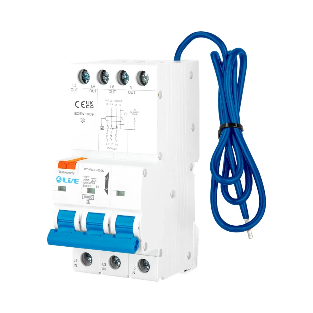 Live Electrical 3P+N 6A C Curve 30mA Type A RCBO 1 Live Electrical 3P+N 6A C Curve 30mA Type A RCBO