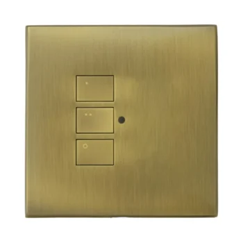 RAKO RP-EOS-30-AB Rako Cover Plate Kit - RP-EOS-30-AB - Antique Brass for EOS Wireless Control Module - Single Gang 3-Button 2