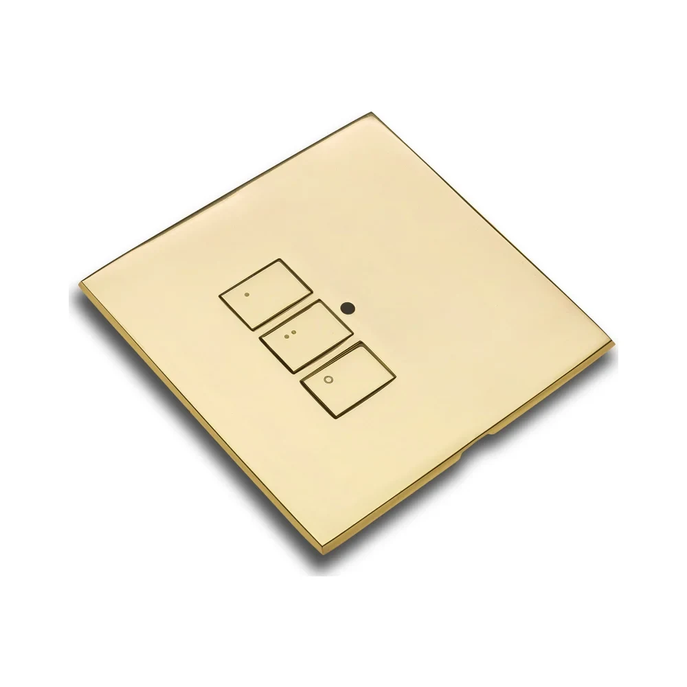 Rako Cover Plate Kit - RP-EOS-30-PB - Polished Brass for EOS Wireless Control Module - 3-Button 1 RAKO RP-EOS-30-PB Rako Cover Plate Kit - RP-EOS-30-PB - Polished Brass for EOS Wireless Control Module - 3-Button 1