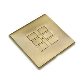 RAKO RP-EOS-60-AB Rako Cover Plate Kit - RP-EOS-60-AB - Antique Brass for EOS Wireless Control Module - 6-Button 1