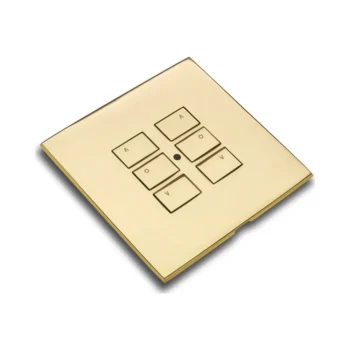 RAKO RP-EOS-60-PB Rako Cover Plate Kit-RP-EOS-60-PB - Polished Brass - Single Gang 6-Button for EOS Wireless Control Module 1