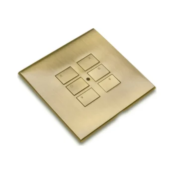 RAKO RP-EOS-61-AB Rako Cover Plate Kit - RP-EOS-61-AB - Antique Brass for EOS Wireless Control Module - Single Gang 6-Button 1