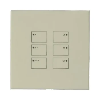 Rako Cover Plate Kit for EOS Wired Control Modules - WP-EOS-60-WH - Single Gang 6-Button - 3 Scenes, Off and Master Raise and Lower - White