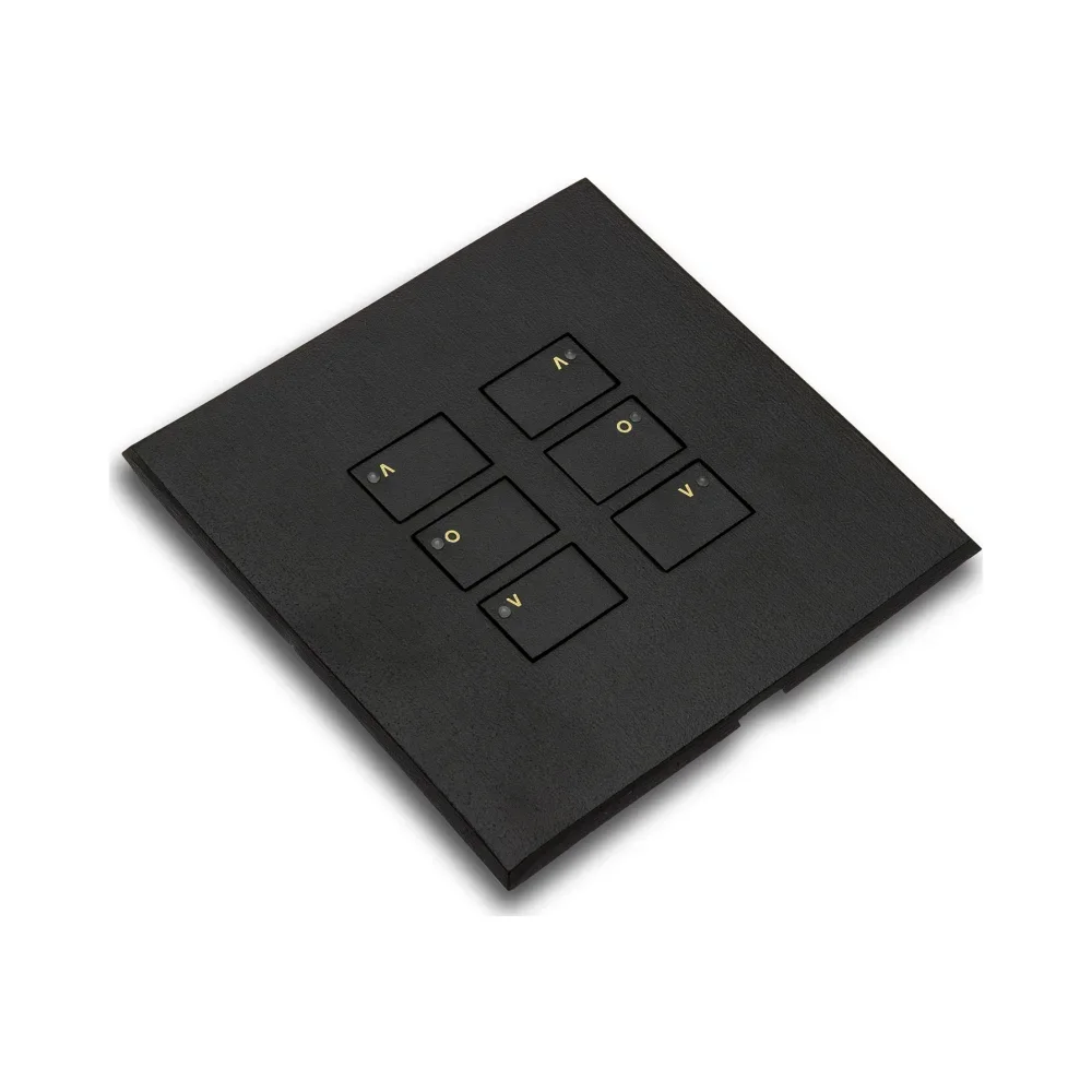 Rako Cover Plate Kit for EOS Wired Control Modules - WP-EOS-61-MB - Single Gang 6-Button - Two Sets of Raise, Stop & Lower - Matt Black 1 RAKO WP-EOS-61-MB Rako Cover Plate Kit for EOS Wired Control Modules - Single Gang 6-Button - Two Sets of Raise