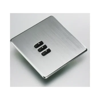 Rako WLF-030-SS Cover Plate Kit, Single Gang, 3-Button, Brushed Stainless Steel, Screwless Flush Mount, Crabtree Platinum Compatible, Designed for Rako WCM-030 Control Modules.