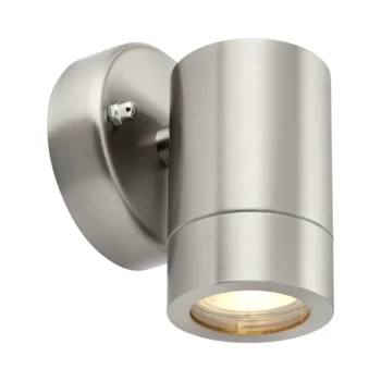 Saxby 13801 Palin Brushed Stainless Steel IP44 1 x GU10 Wall Light