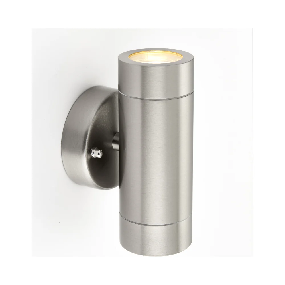 Saxby 13802 Palin Brushed Stainless Steel IP44 2 x GU10 Wall Light 3 Saxby 13802 Palin Brushed Stainless Steel IP44 2 x GU10 Wall Light 3